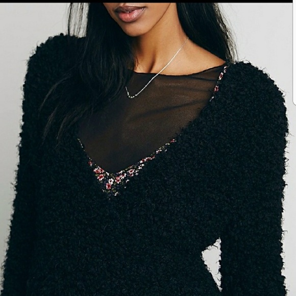 Free People fuzzy furry pullover - Picture 1 of 6